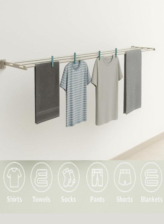 PulGos Metal Cloth Drying Stand/Foldable Cloth Stand/Wall Mounted Cloth Drying Rack/Cloth Hanger for Home or Balcony/Heavy Duty Laundry Rack/Drying Rack for Clothes with All The Essentials - Image 4